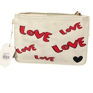 Handbag Republic White and Red Love Clutch